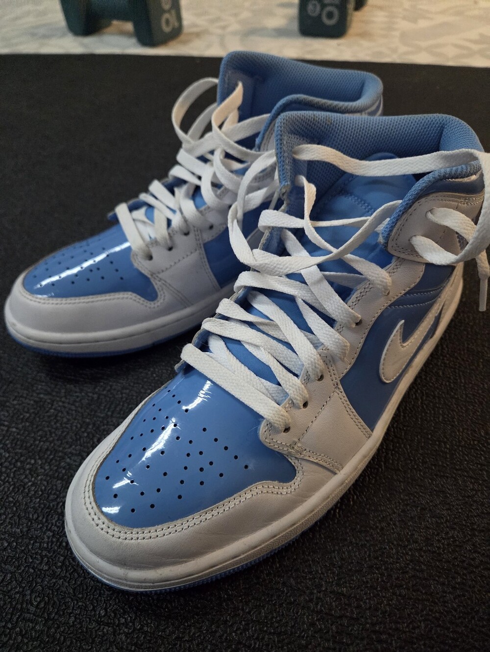 Nike Air Jordan High-Top Sneakers in Blue and White